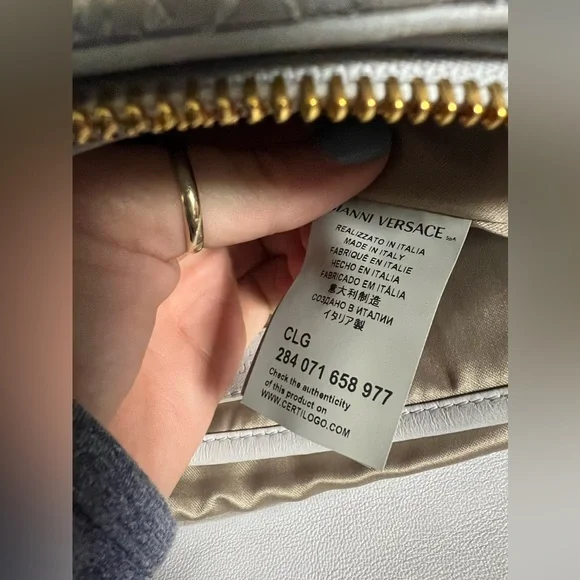 Versace Purple Micro Vanitas Flap Shoulder Bag with Chain - Picture 12 of 16